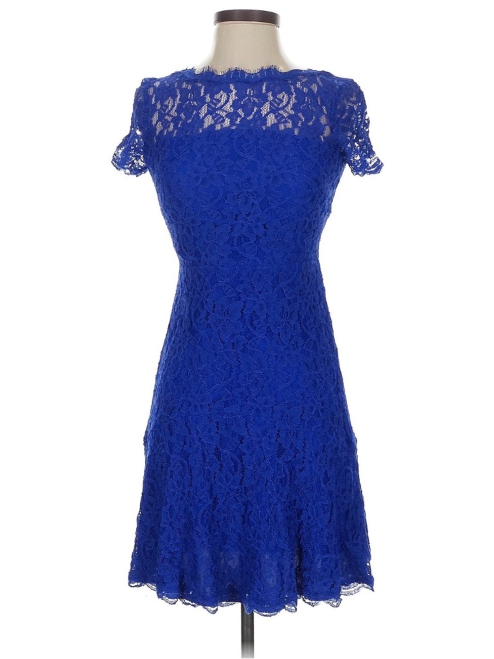 Diane Von Furstenberg Cobalt Blue Lace Mini Dress 2